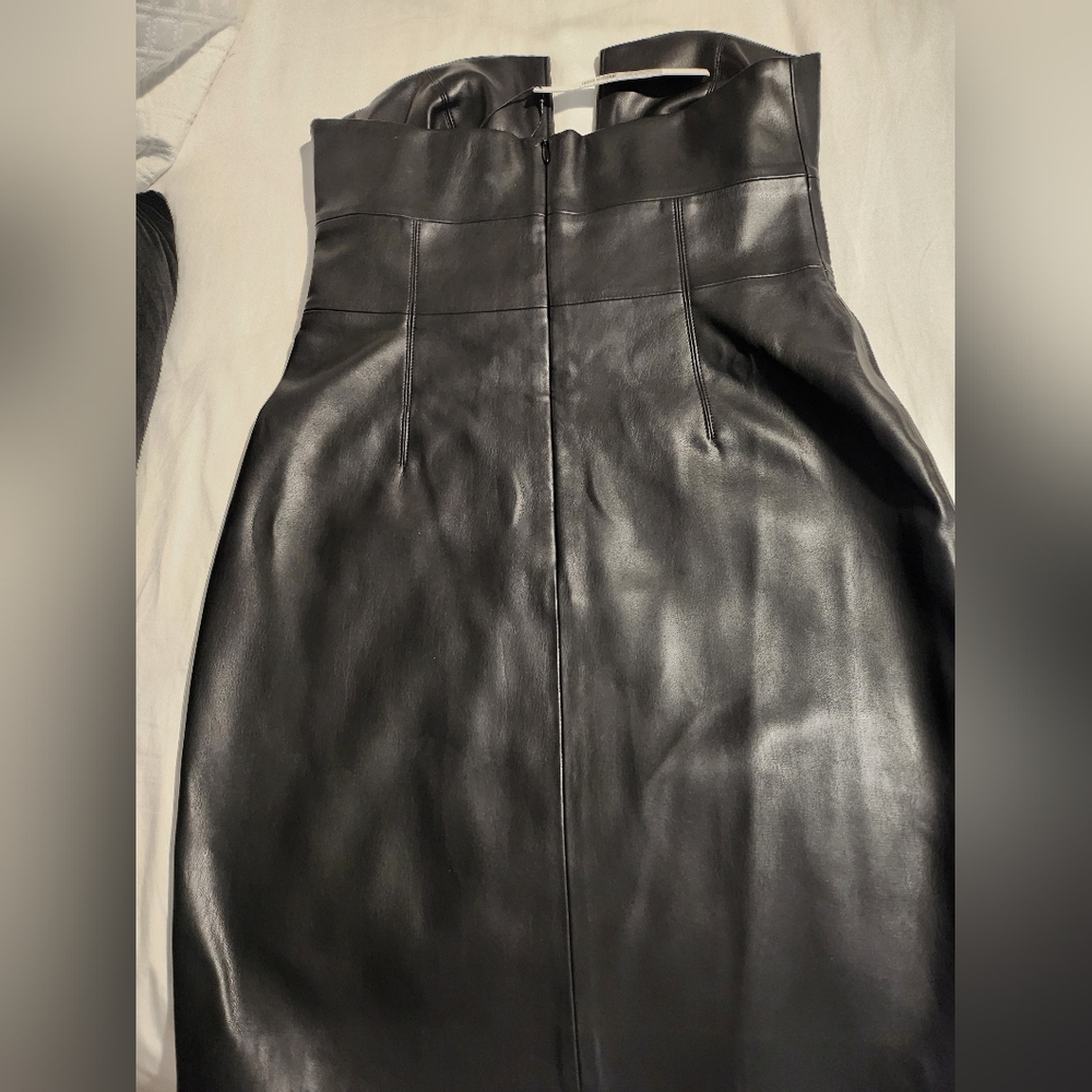 Susana Monaco Wire Strapless Faux Leather Dress - Picture 12 of 14
